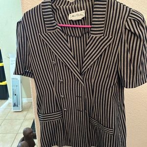 Black with brown stripes business suit
